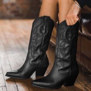 Thursday boots Rodeo black leather boots 9.5